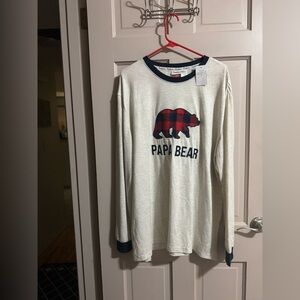 Dearfoams Mens Size 2XL Papa Bear Cozy Comfort Lounge Sleep Long Sleeve NWT